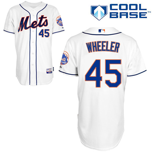 Zack Wheeler #45 MLB Jersey-New York Mets Men's Authentic Alternate 2 White Cool Base Baseball Jersey